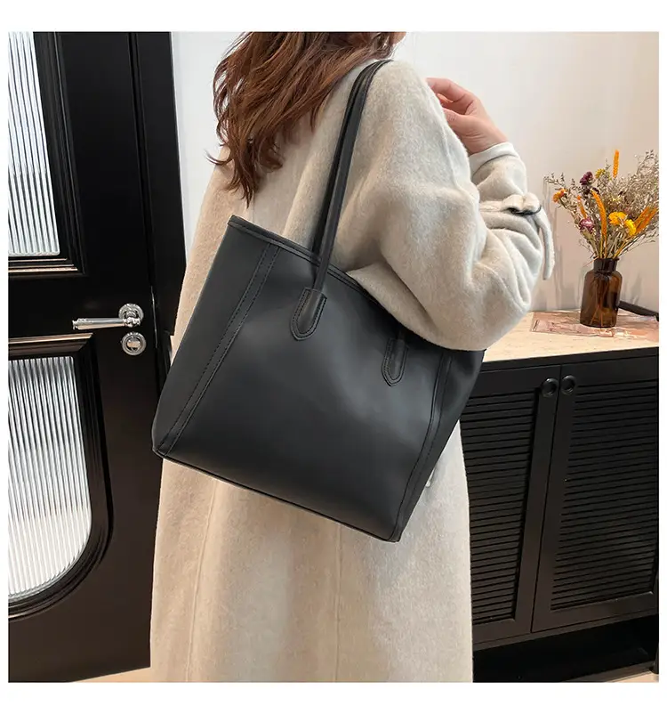 2025 New Style Large Capacity Tote Bag Pu Color-Blocking — feature 26
