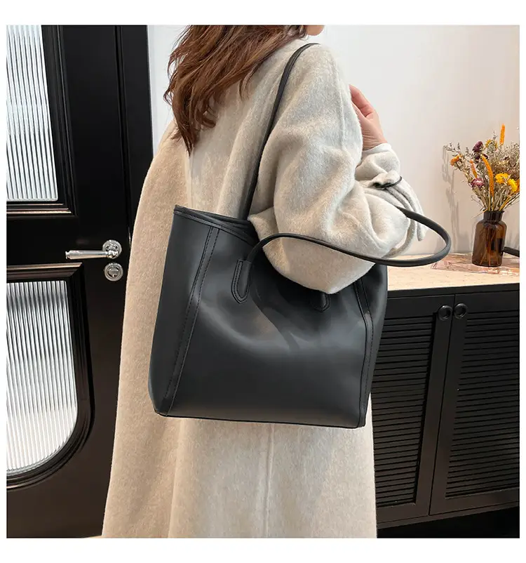 2025 New Style Large Capacity Tote Bag Pu Color-Blocking — feature 27