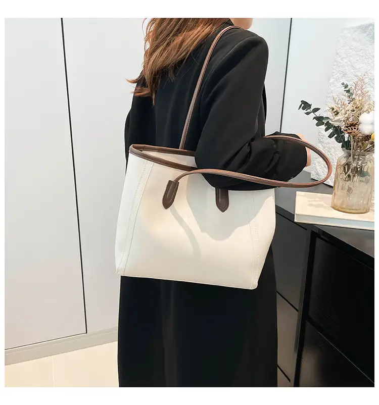 2025 New Style Large Capacity Tote Bag Pu Color-Blocking — feature 29