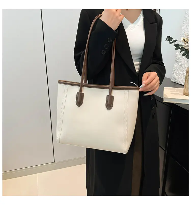 2025 New Style Large Capacity Tote Bag Pu Color-Blocking — feature 31