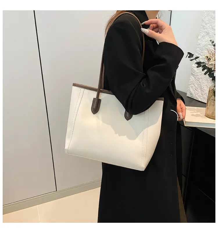 2025 New Style Large Capacity Tote Bag Pu Color-Blocking — feature 32