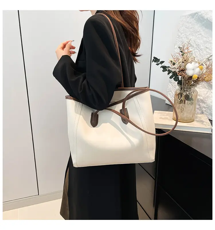 2025 New Style Large Capacity Tote Bag Pu Color-Blocking — feature 37