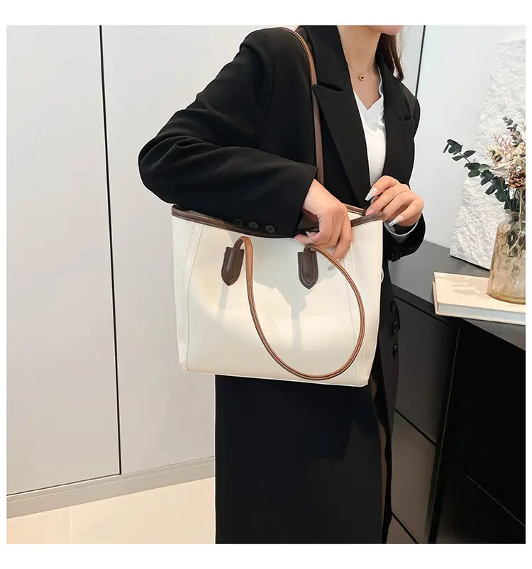 2025 New Style Large Capacity Tote Bag Pu Color-Blocking — feature 38