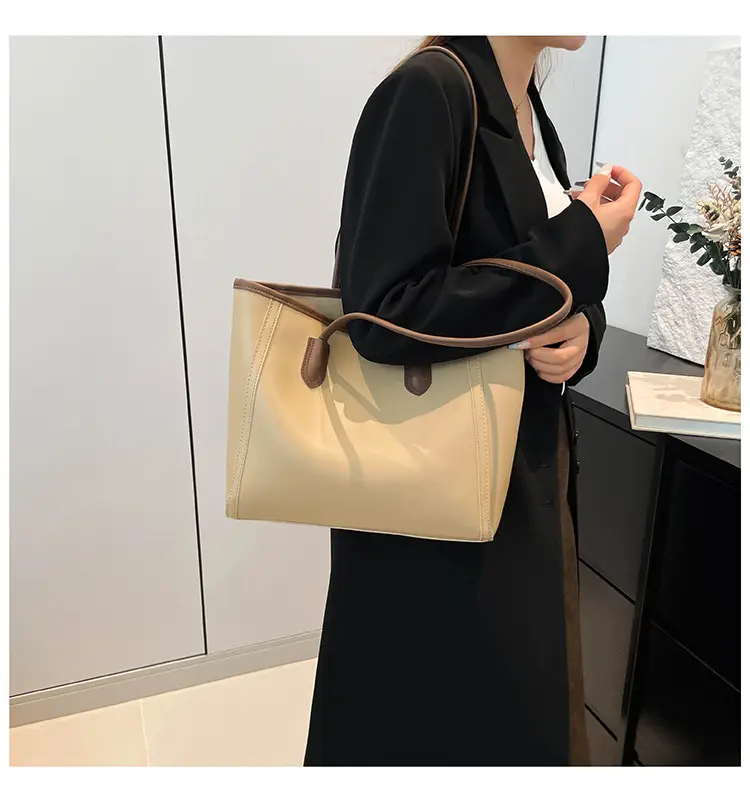 2025 New Style Large Capacity Tote Bag Pu Color-Blocking — feature 47