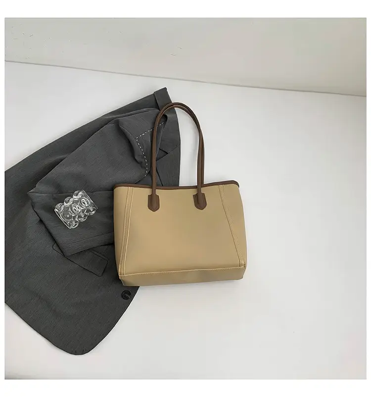 2025 New Style Large Capacity Tote Bag Pu Color-Blocking — feature 48