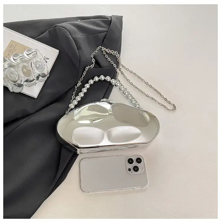 Golden Acrylic Evening Bag with Chain Shoulder Crossbody — feature 23