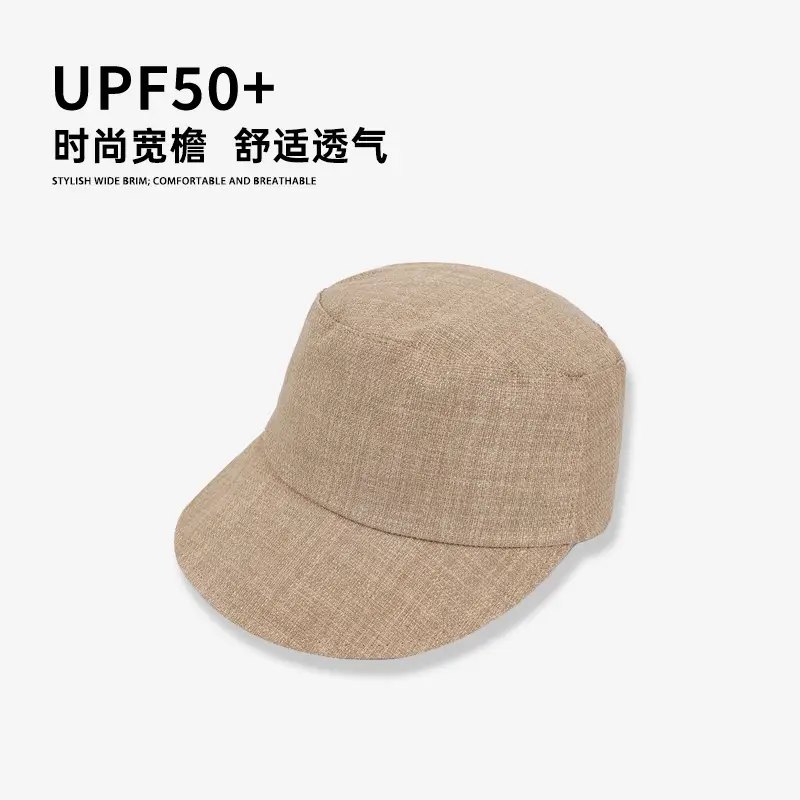Women Linen Peaked Cap Beige Casual - Image 8