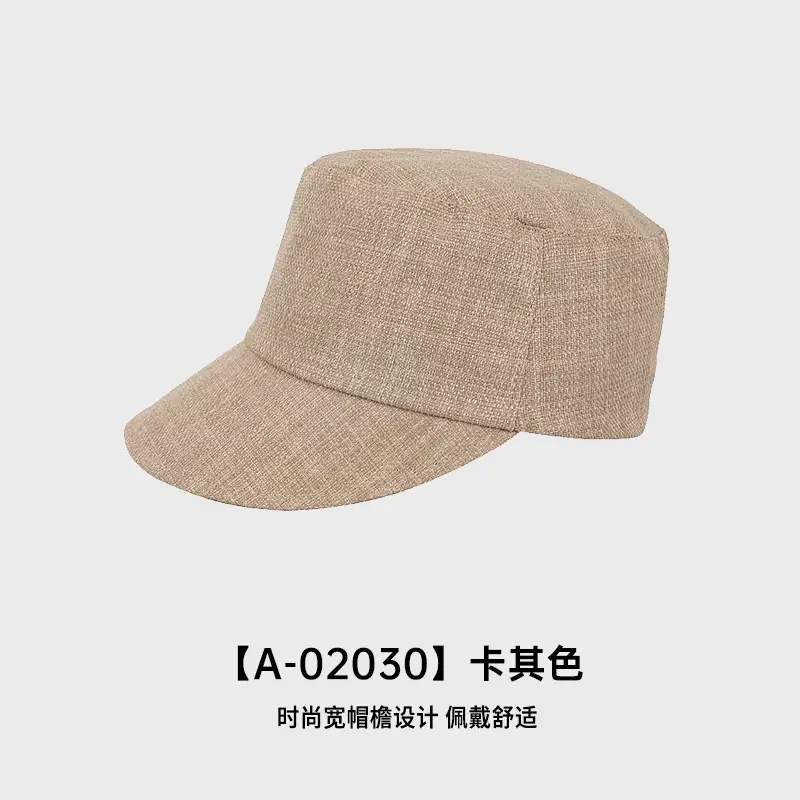 Women Linen Peaked Cap Beige Casual - Image 2