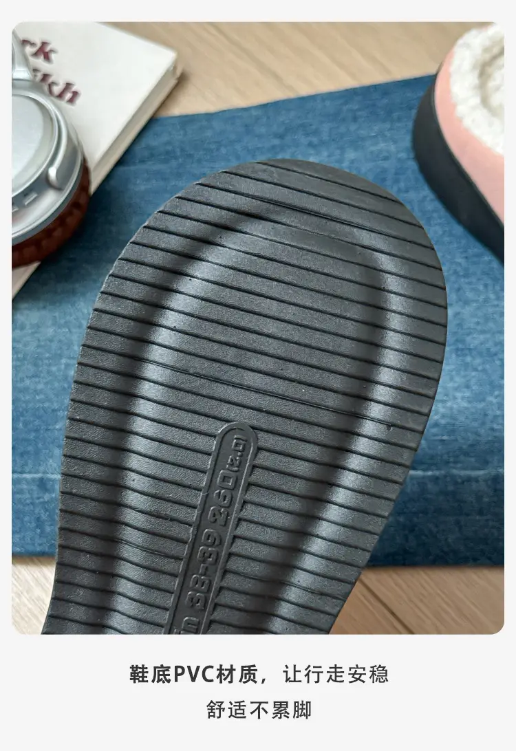 Home Warm Cotton Slippers for Women in Winter Fleece-Lined, Wear-Resistant and Non-Slip Couple's Baotou Slippers for Women in Winter — feature 22