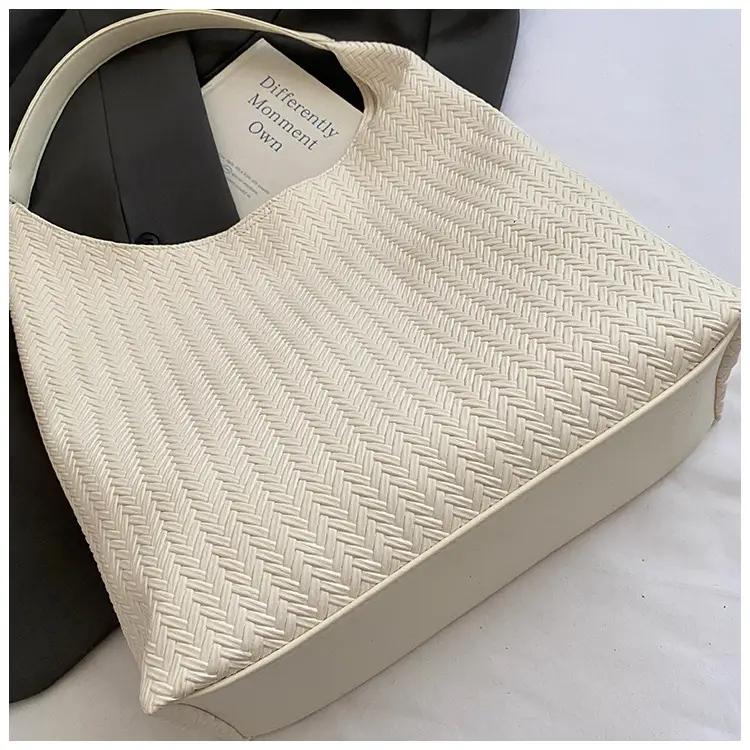 Women's Large Capacity Tan Textured Shoulder Bag — feature 5