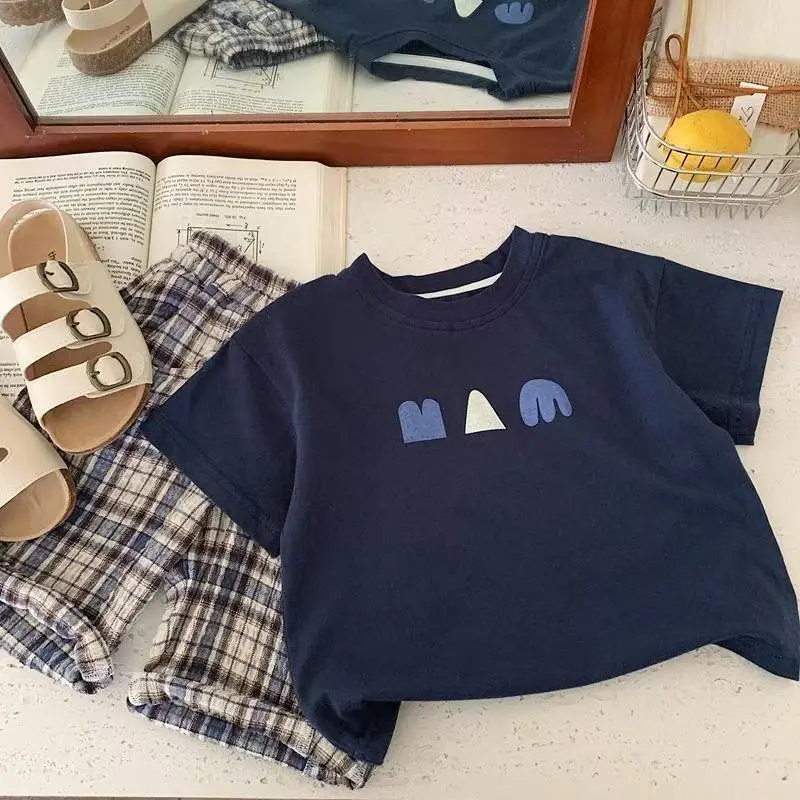 Boys Cotton T-Shirt Navy Blue 2025 Kids — feature 3