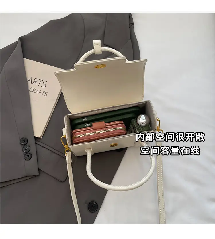 Korean Retro Small Square Handbag Maroon 2025 — feature 10