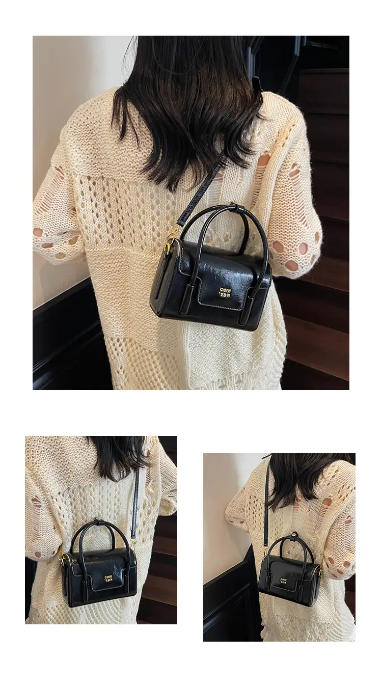 Korean Retro Small Square Handbag Maroon 2025 — feature 16