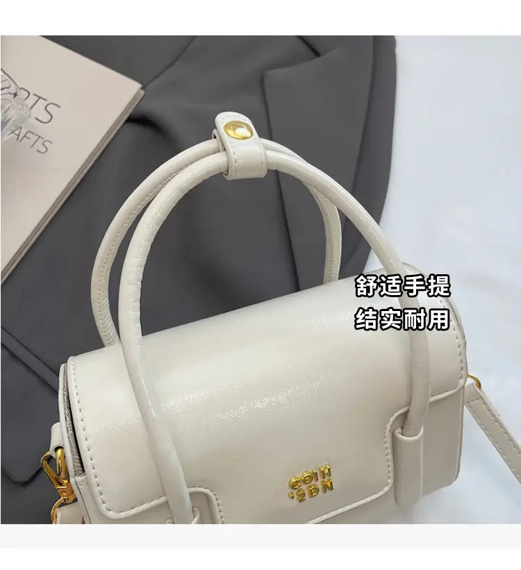 Korean Retro Small Square Handbag Maroon 2025 — feature 7