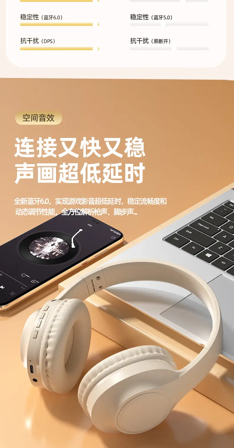 Over-Ear Bluetooth Headset with Noise Cancellation & Long Battery — feature 9