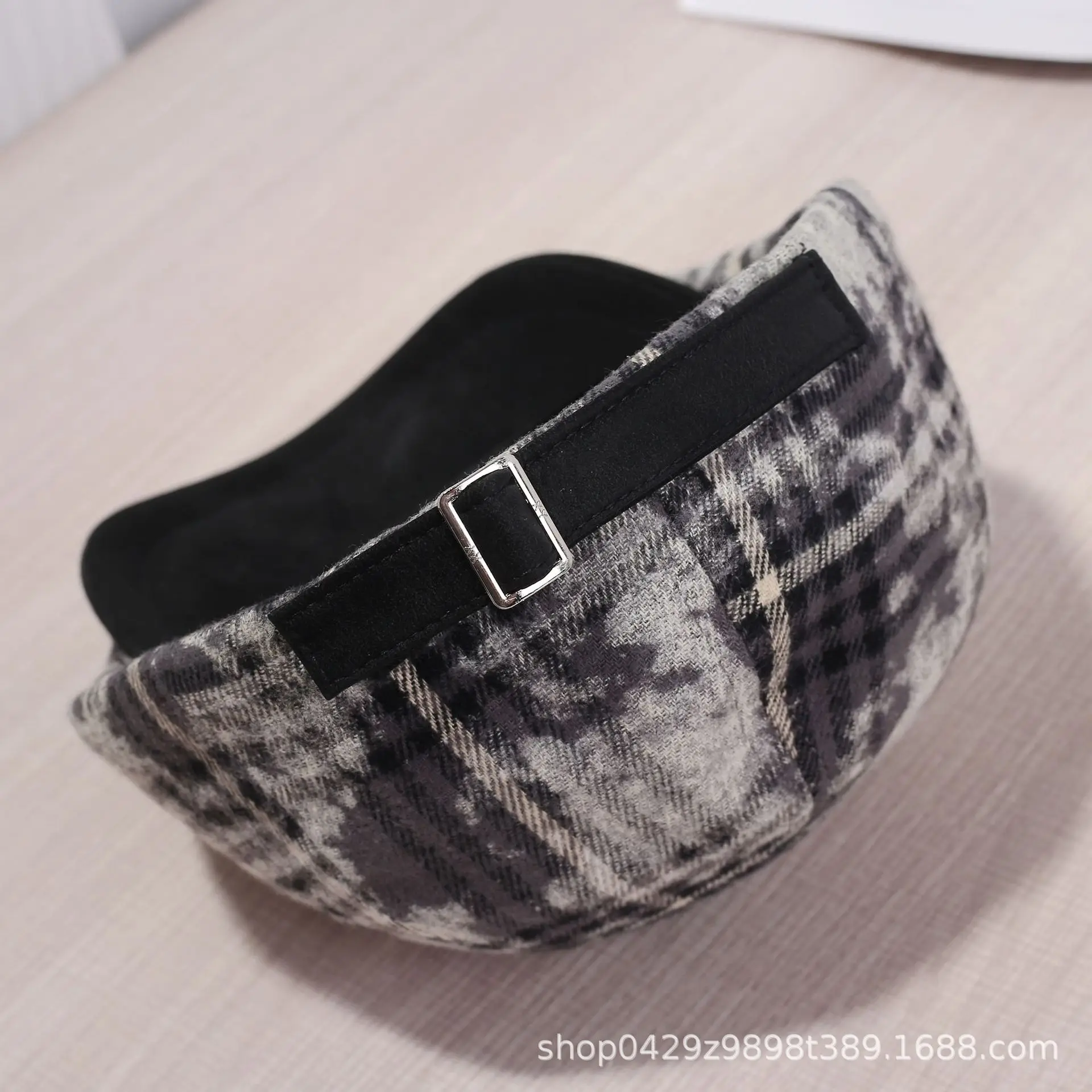 Korean Plaid Tie-Dye Hats for Women Large Circumference - Image 8