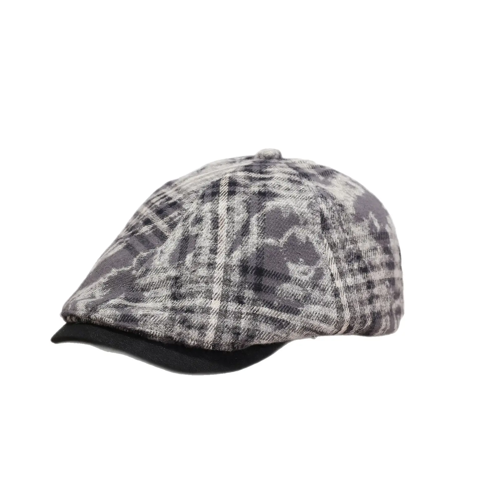 Korean Plaid Tie-Dye Hats for Women Large Circumference - Image 10