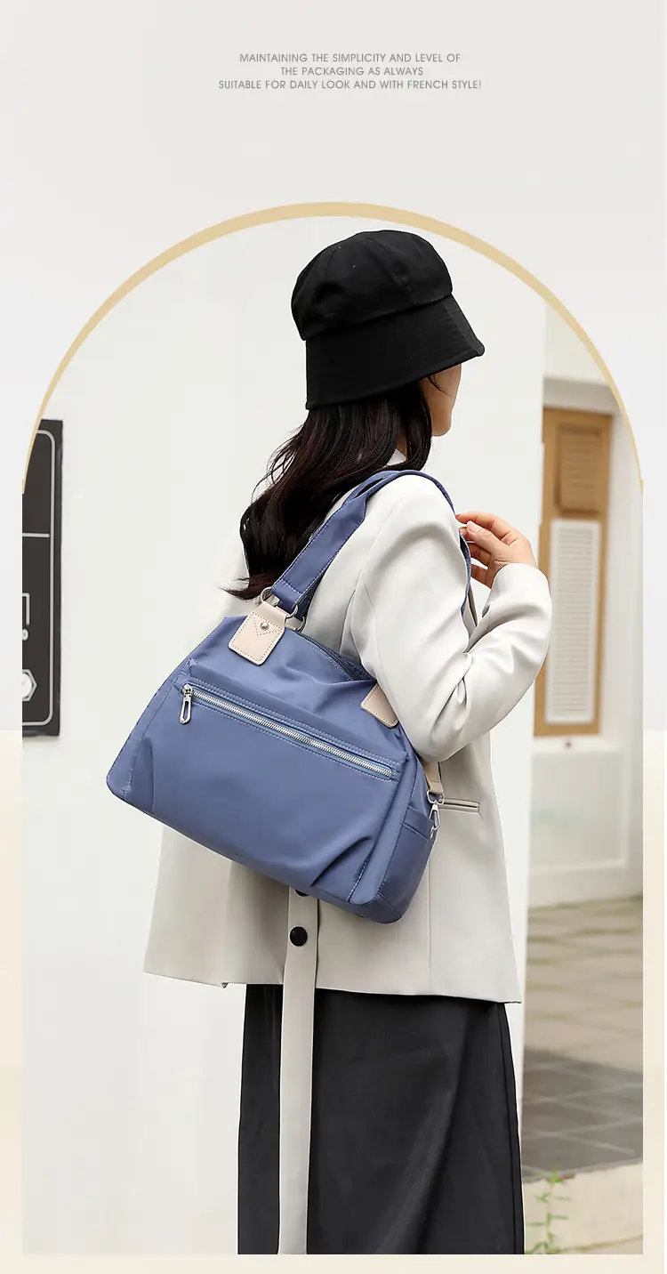 Blue Large Capacity Shoulder Bag for Women — feature 5