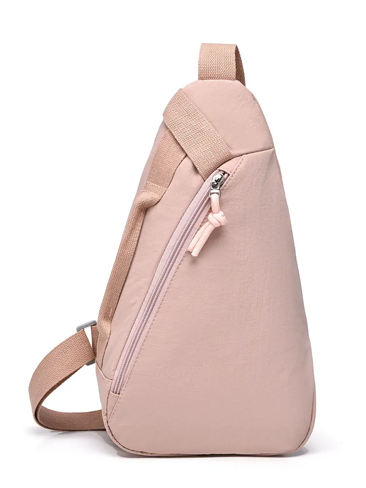 Men's Japanese Nylon Chest Bag Cream Single Shoulder - Image 9