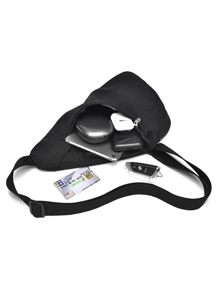 Men's Japanese Nylon Chest Bag Cream Single Shoulder - Image 11