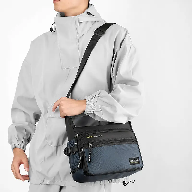 Men's Oxford Cloth Business Shoulder Bag Large Capacity Green - Image 6