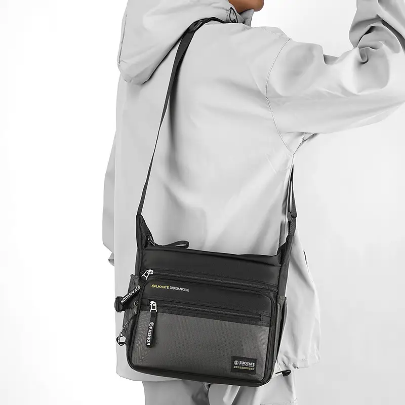 Men's Oxford Cloth Business Shoulder Bag Large Capacity Green - Image 8