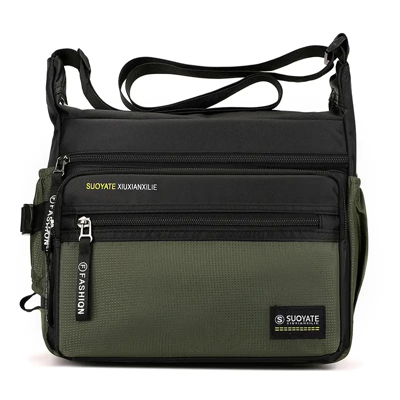 Men's Oxford Cloth Business Shoulder Bag Large Capacity Green - Image 2