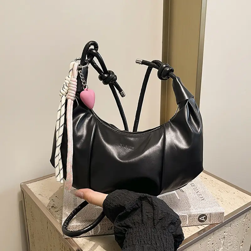 Silver Oil Leather Shoulder Bag for Women — feature 14