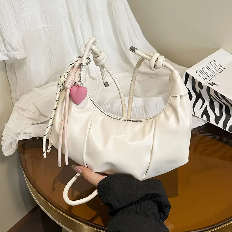 Silver Oil Leather Shoulder Bag for Women — feature 15