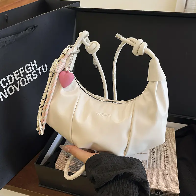 Silver Oil Leather Shoulder Bag for Women — feature 18
