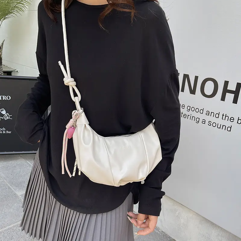 Silver Oil Leather Shoulder Bag for Women — feature 23