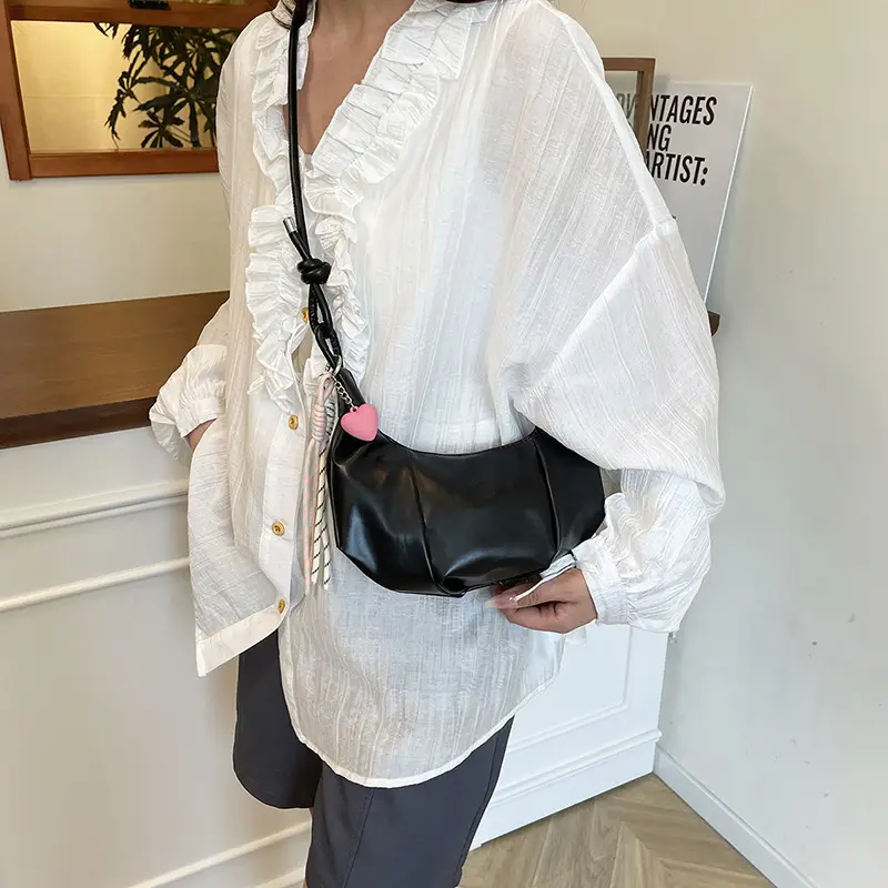Silver Oil Leather Shoulder Bag for Women — feature 30