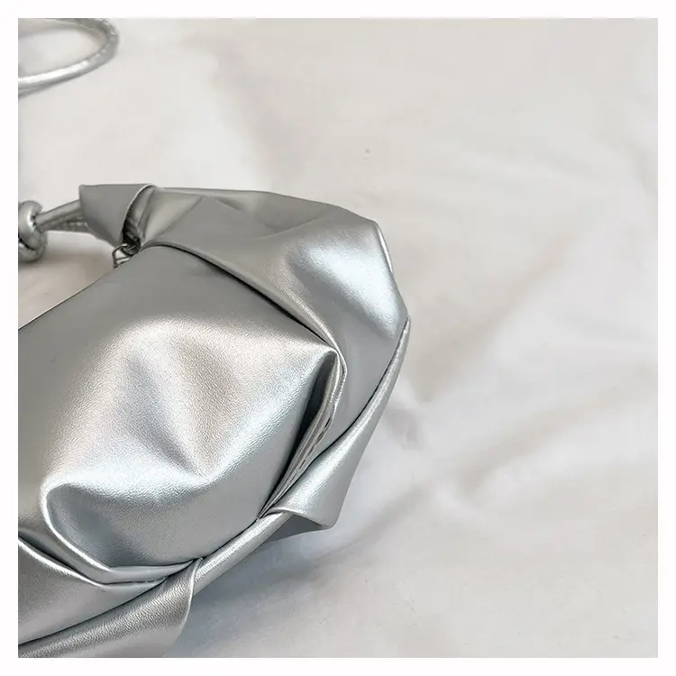 Silver Oil Leather Shoulder Bag for Women — feature 8