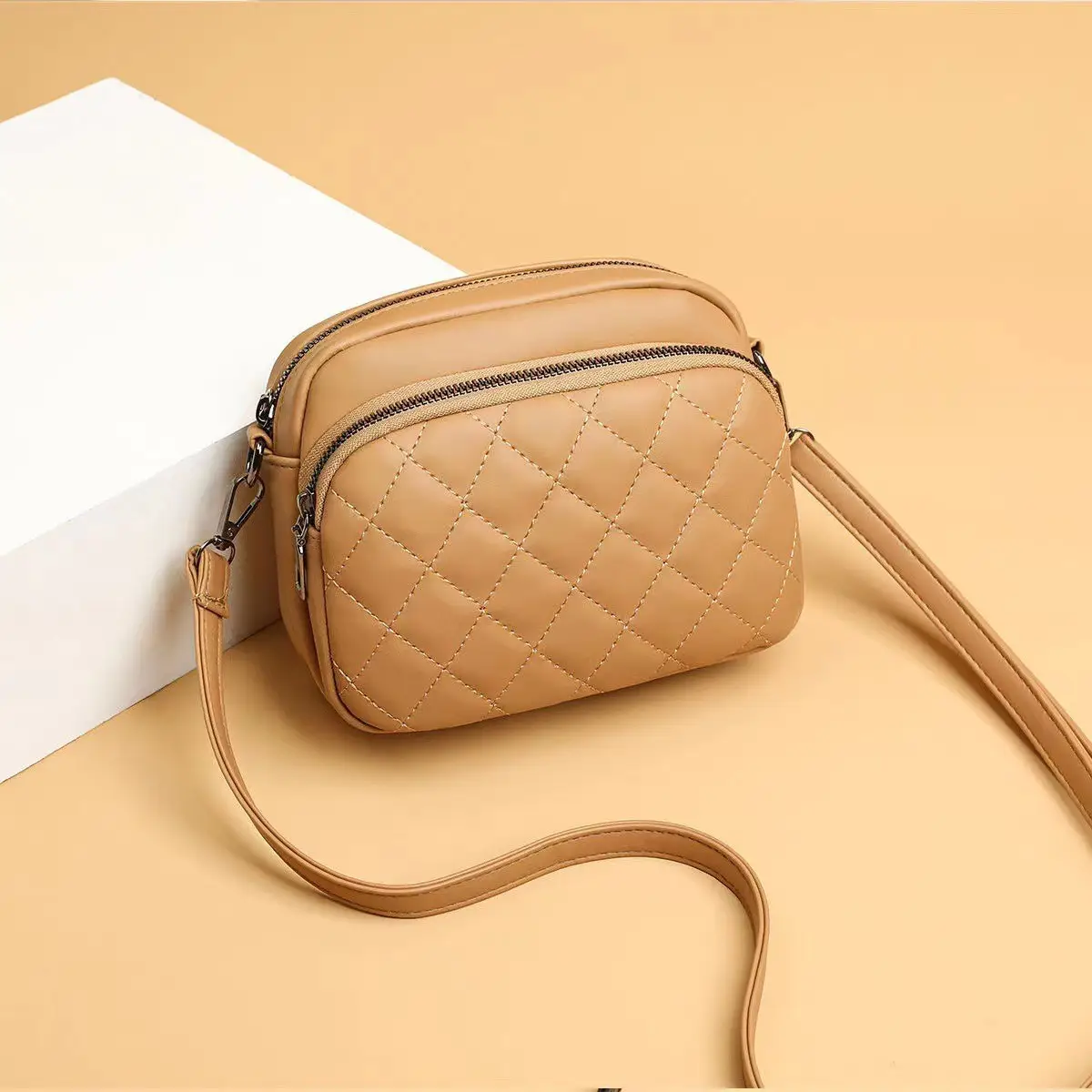 Women's Black Quilted Shoulder Crossbody Bag 2025 - Image 7