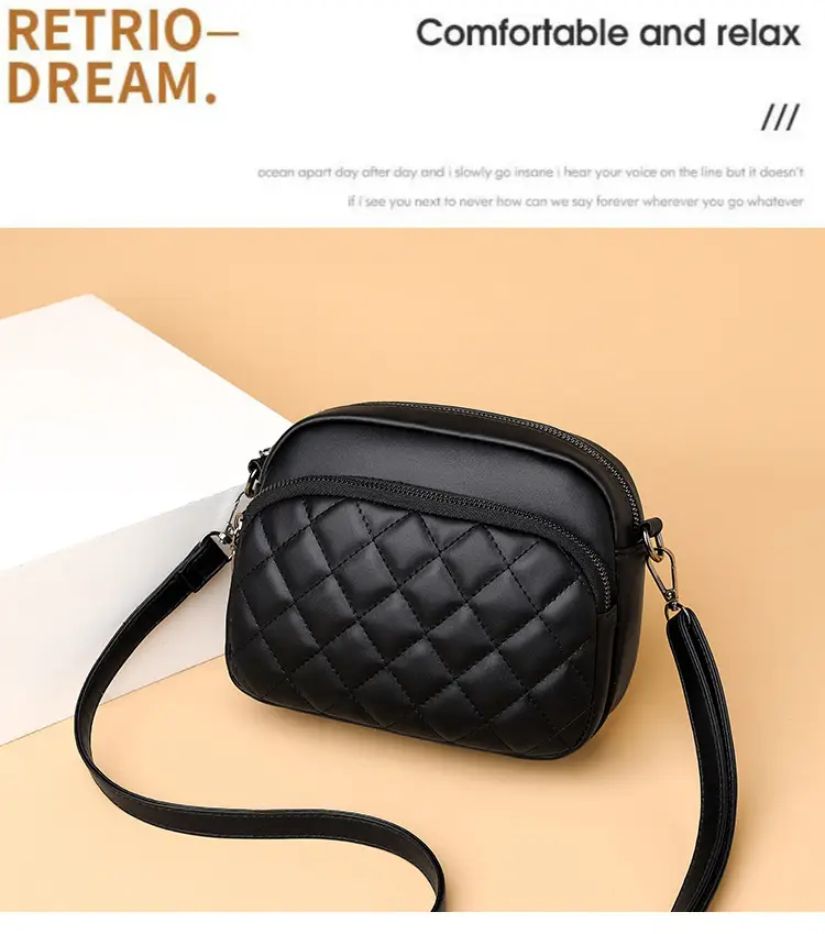 Women's Black Quilted Shoulder Crossbody Bag 2025 — feature 2
