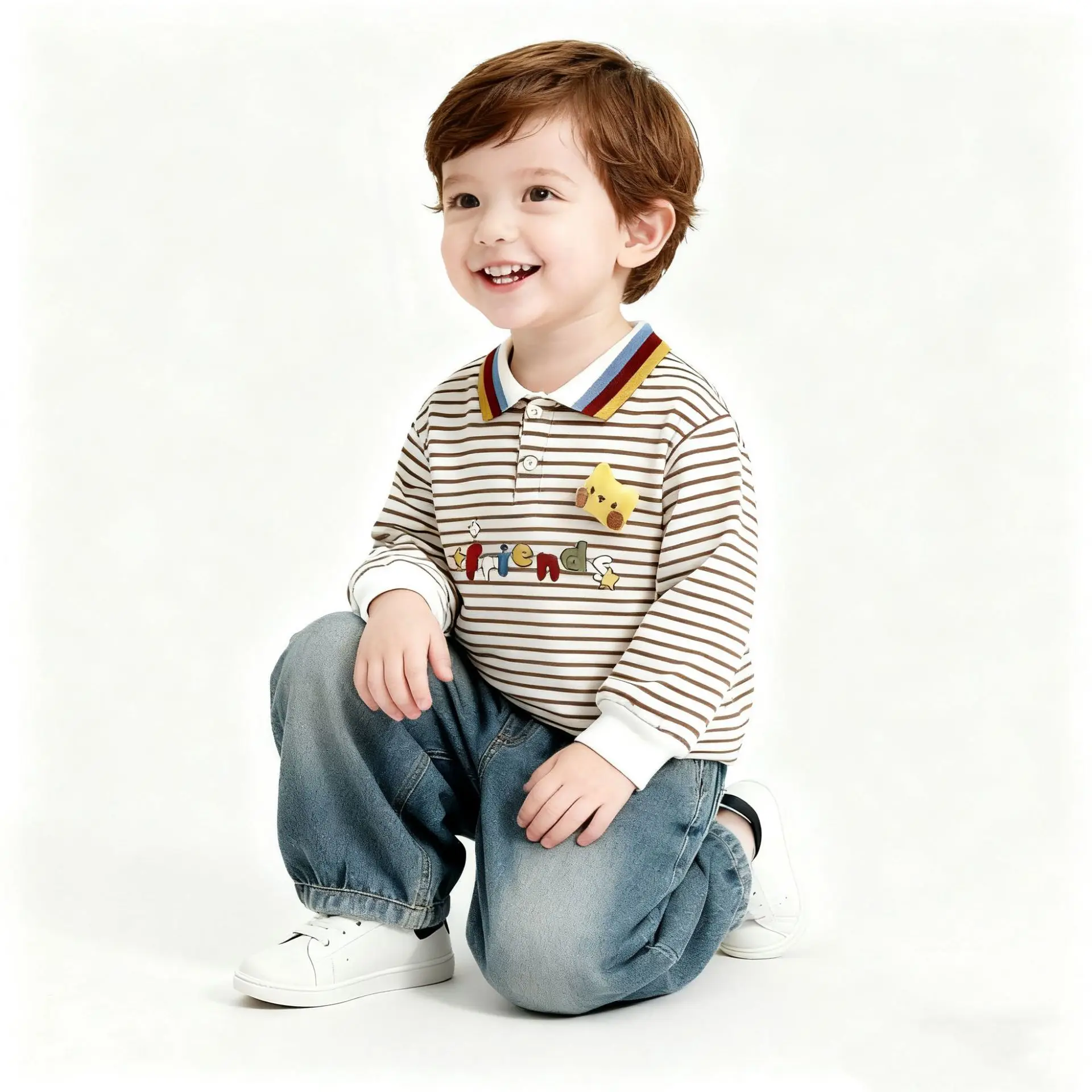 Children Striped T-Shirt 2025 New Autumn Boys Korean Doll - Image 6