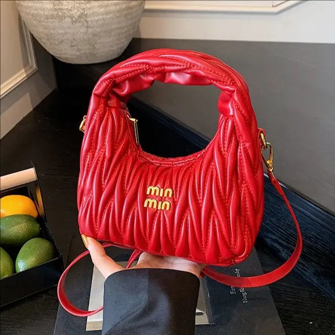 Red Pleated Crossbody Bag for Women 2025 - Image 7