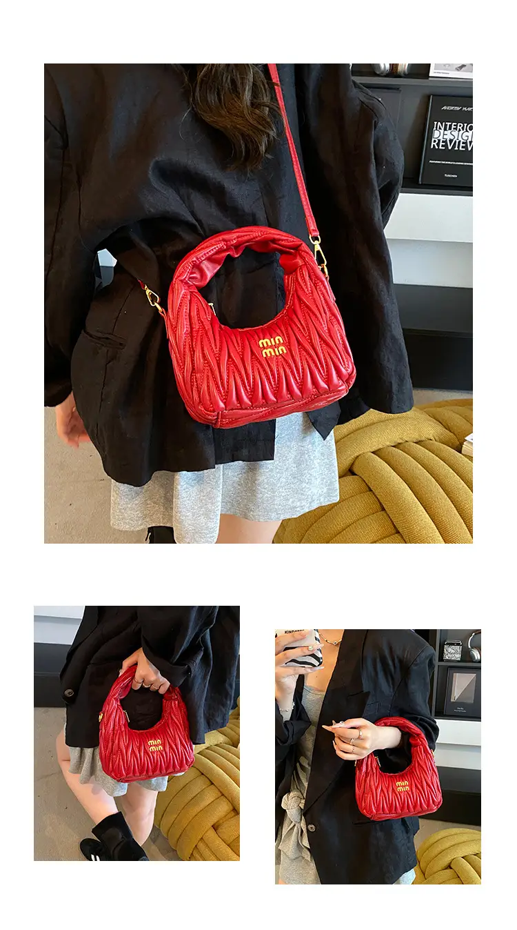 Red Pleated Crossbody Bag for Women 2025 — feature 6
