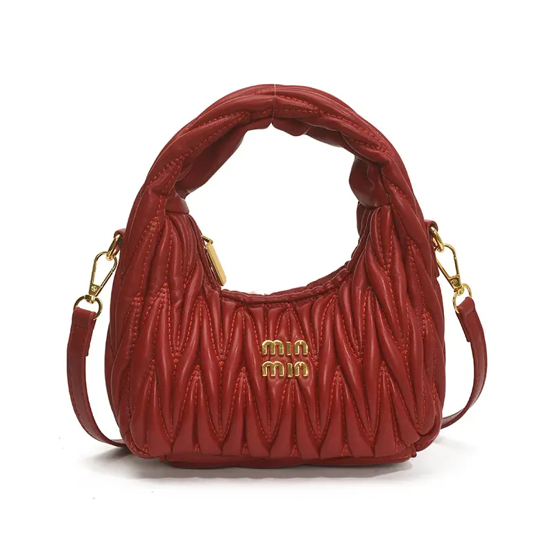 Red Pleated Crossbody Bag for Women 2025 - Image 3