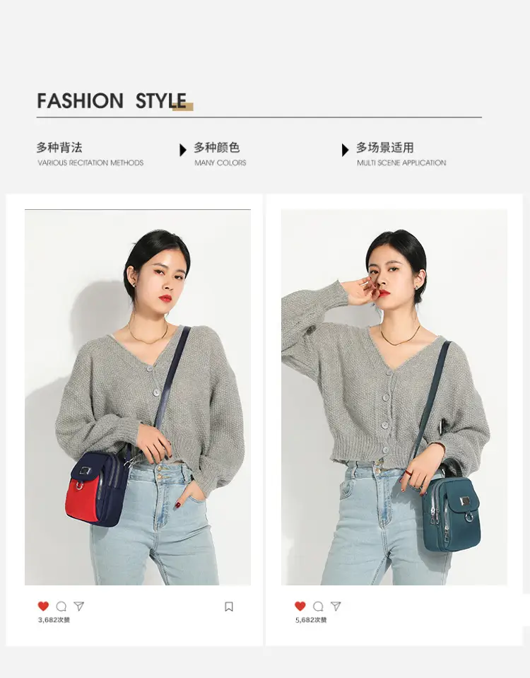 Women's Winter Mobile Phone Bag Korean Style Canvas Single Shoulder Crossbody — feature 4