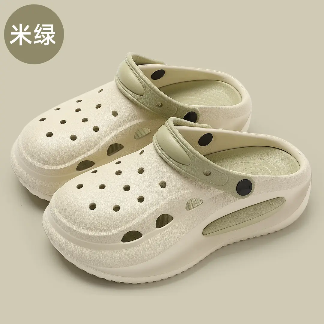Croc Shoes Women's Non-Slip Eva Sandals Outer Wear Beach Sandals Breathable Thick-Soled Toe-Cap Slippers Men's Summer Wholesale