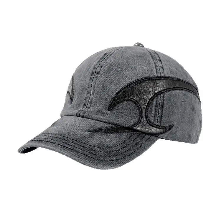American Retro Logo Baseball Cap Grey Unisex Hip Hop