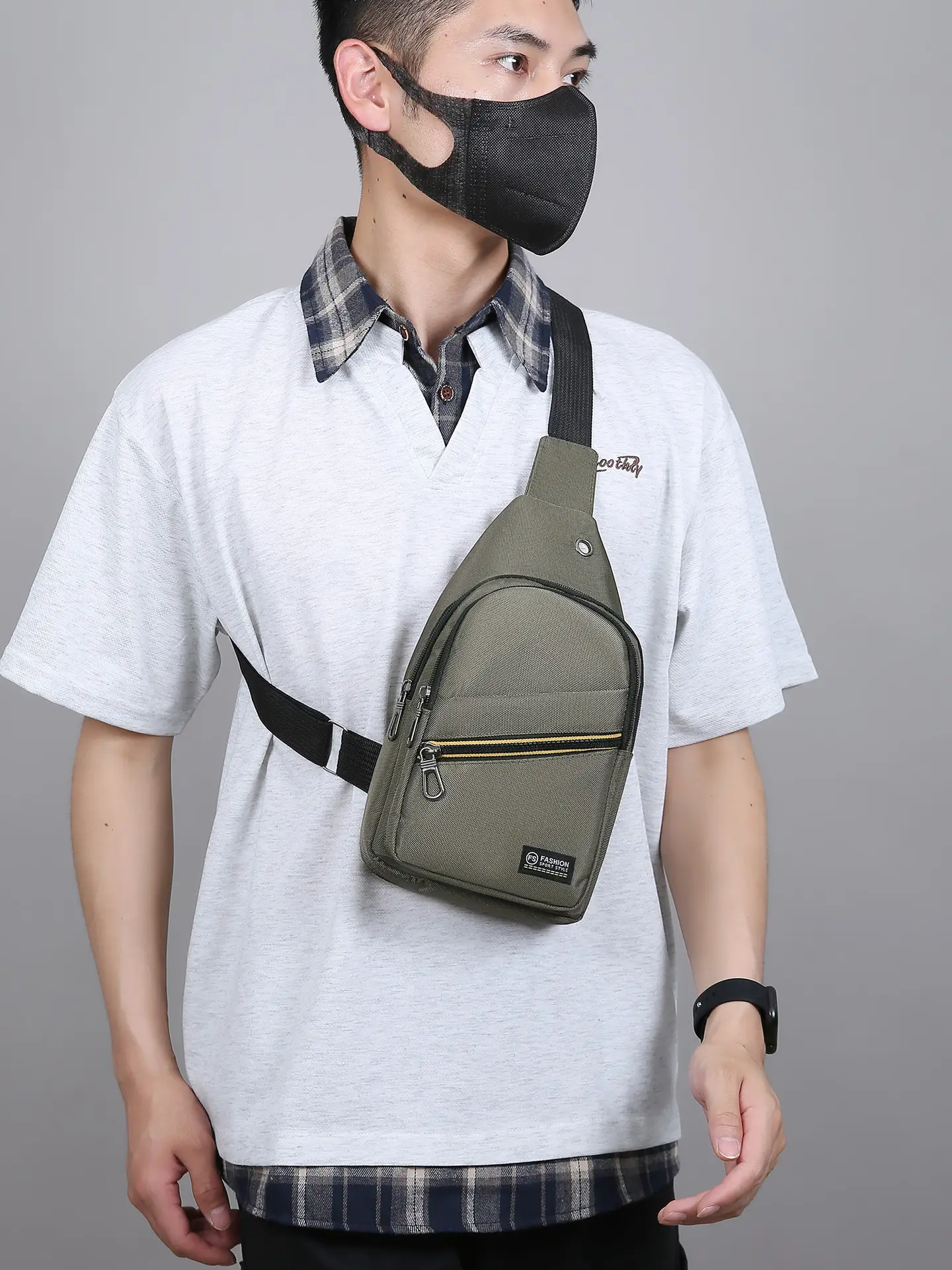 Men's Navy Blue Crossbody Bag for Business & Sports Use