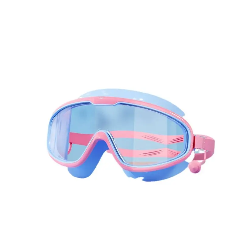 Children's Swimming Goggles, Anti-Fog, High-Definition Swimming Goggles, High-Definition, Eye-Friendly Adult Swimming Goggles, Silicone Nose Clip Earplugs, Large-Frame Swimming Goggles