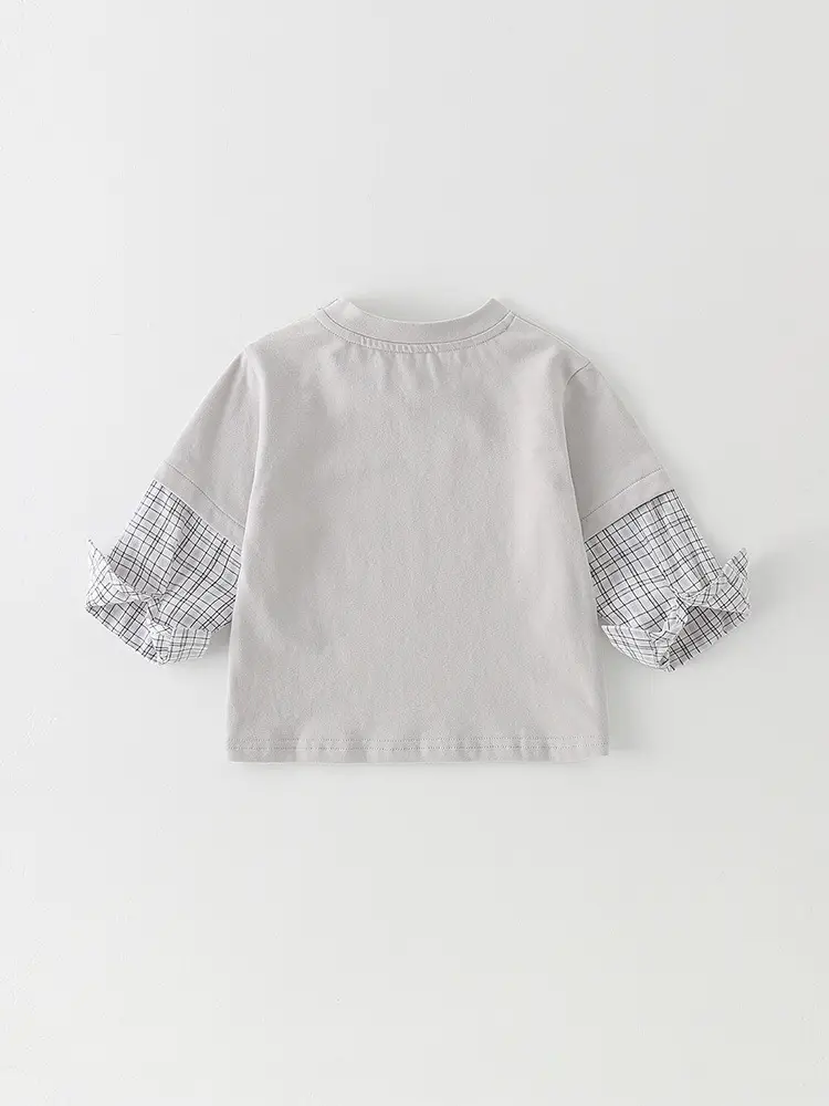 Baby T-Shirt Grey Cartoon Long Sleeve Autumn Boys