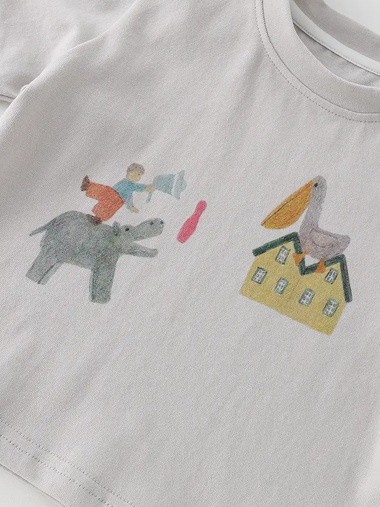 Baby T-Shirt Grey Cartoon Long Sleeve Autumn Boys