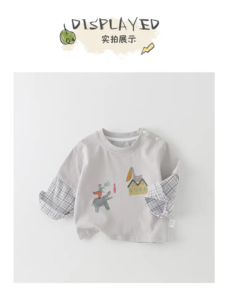 Baby T-Shirt Grey Cartoon Long Sleeve Autumn Boys — feature 10
