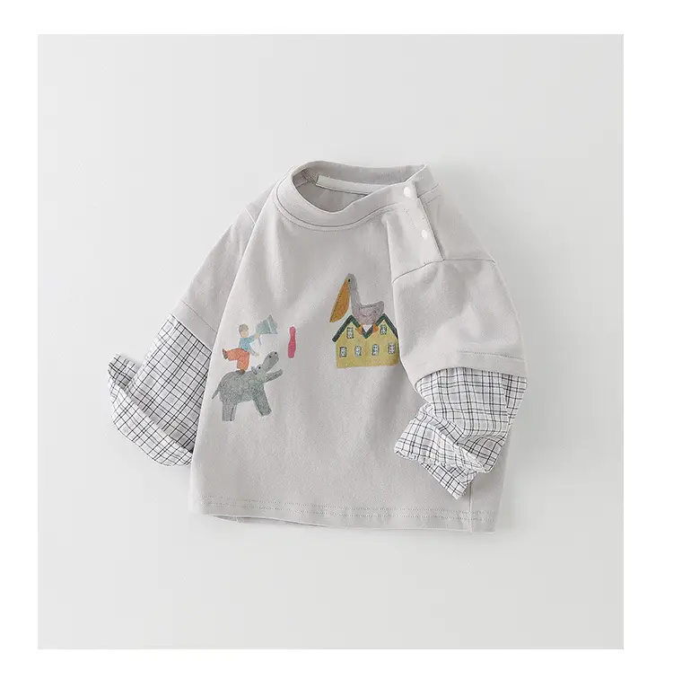 Baby T-Shirt Grey Cartoon Long Sleeve Autumn Boys — feature 12