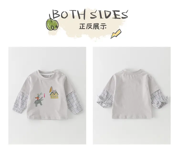 Baby T-Shirt Grey Cartoon Long Sleeve Autumn Boys — feature 4