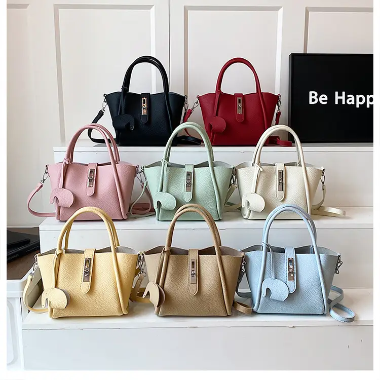 Women's Beige Leather Crossbody Tote Bag with Top Handle — feature 27